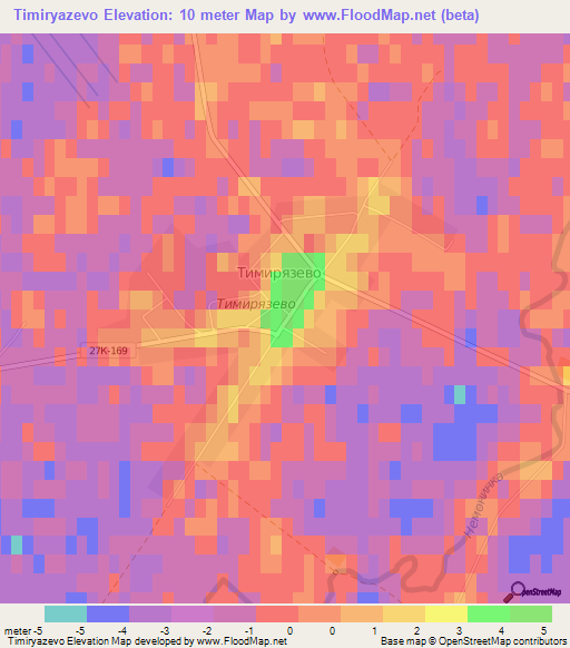 Timiryazevo,Russia Elevation Map