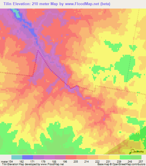 Tilin,Russia Elevation Map