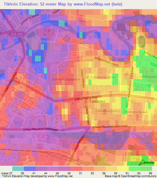 Tikhvin,Russia Elevation Map