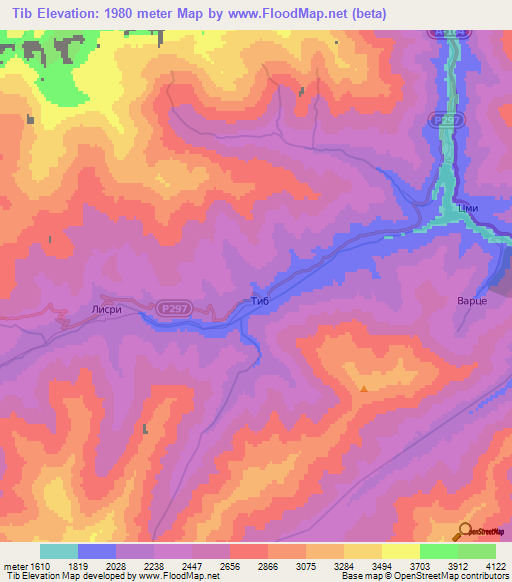 Tib,Russia Elevation Map