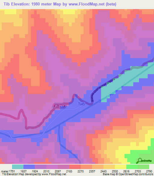 Tib,Russia Elevation Map