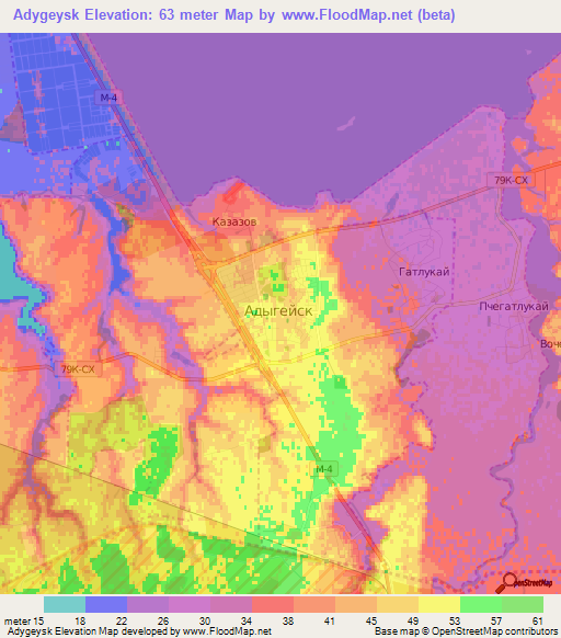 Adygeysk,Russia Elevation Map