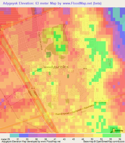 Adygeysk,Russia Elevation Map