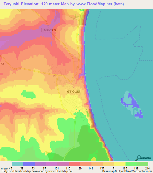 Tetyushi,Russia Elevation Map