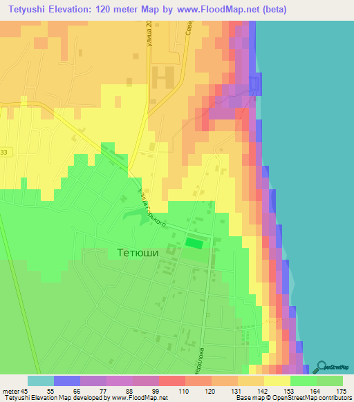 Tetyushi,Russia Elevation Map