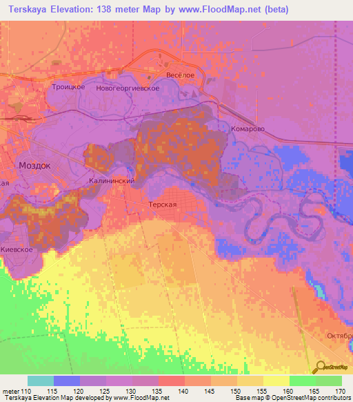 Terskaya,Russia Elevation Map