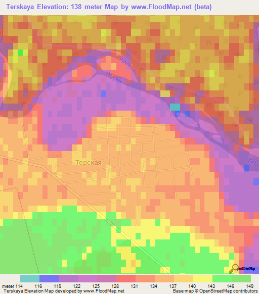 Terskaya,Russia Elevation Map