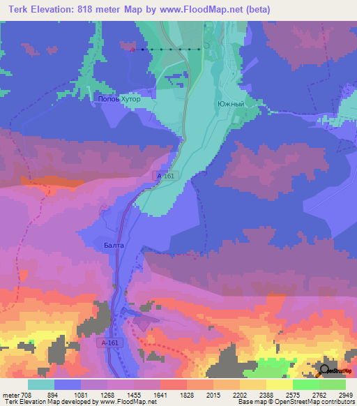 Terk,Russia Elevation Map