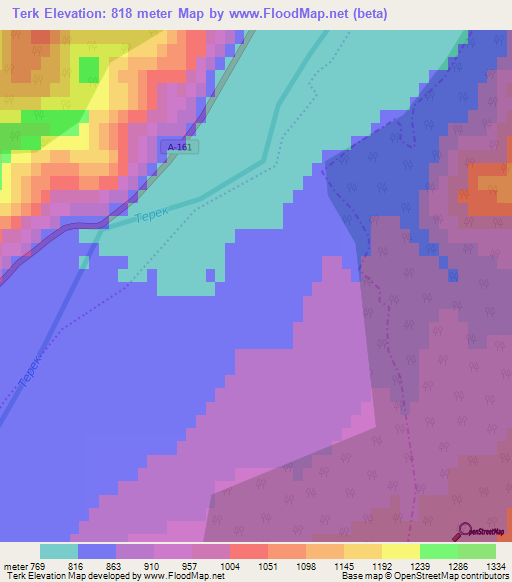 Terk,Russia Elevation Map