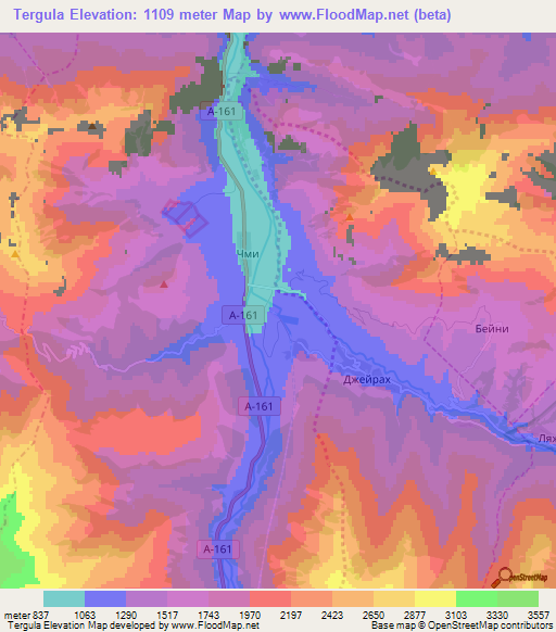 Tergula,Russia Elevation Map