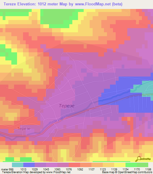 Tereze,Russia Elevation Map