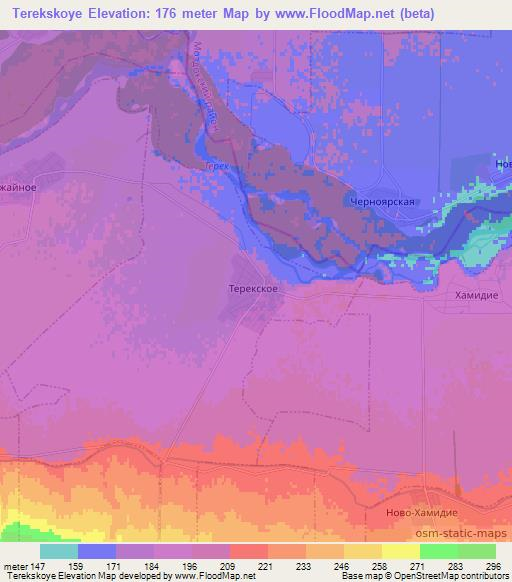 Terekskoye,Russia Elevation Map