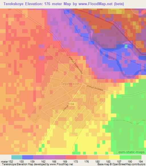 Terekskoye,Russia Elevation Map