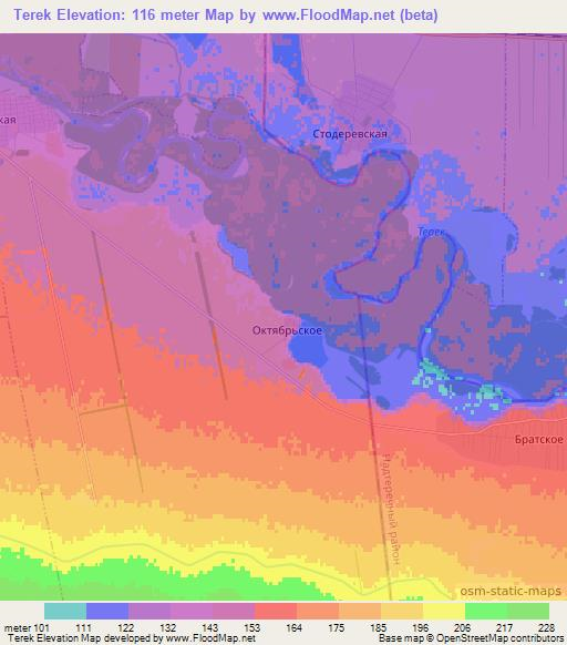 Terek,Russia Elevation Map