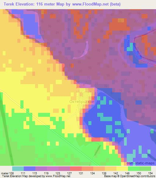 Terek,Russia Elevation Map