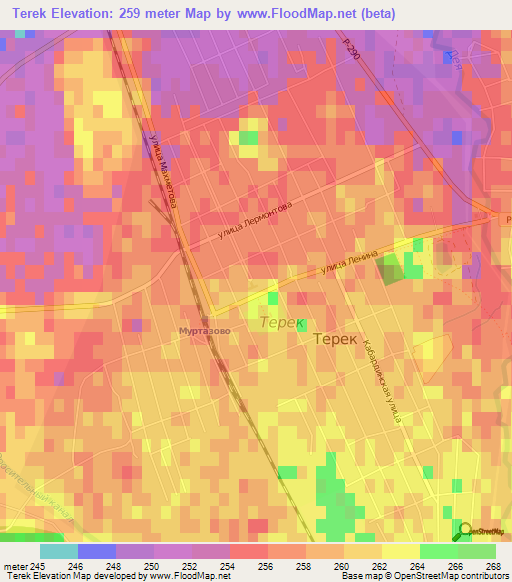 Terek,Russia Elevation Map