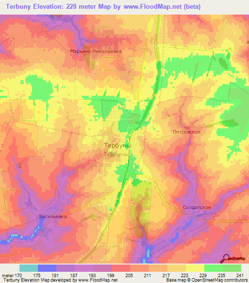 Terbuny,Russia Elevation Map