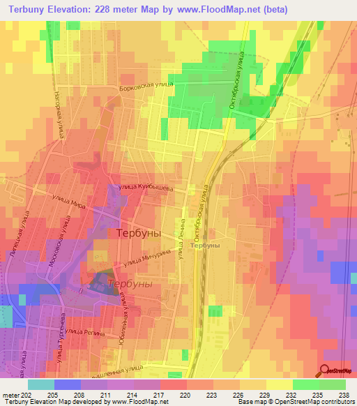 Terbuny,Russia Elevation Map