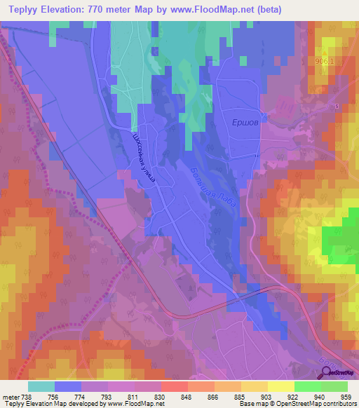 Teplyy,Russia Elevation Map