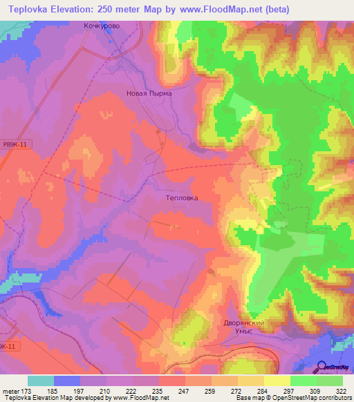 Teplovka,Russia Elevation Map