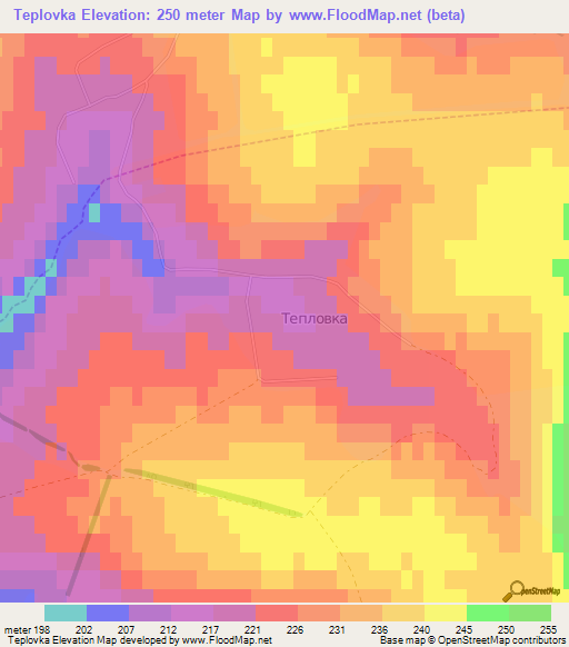 Teplovka,Russia Elevation Map