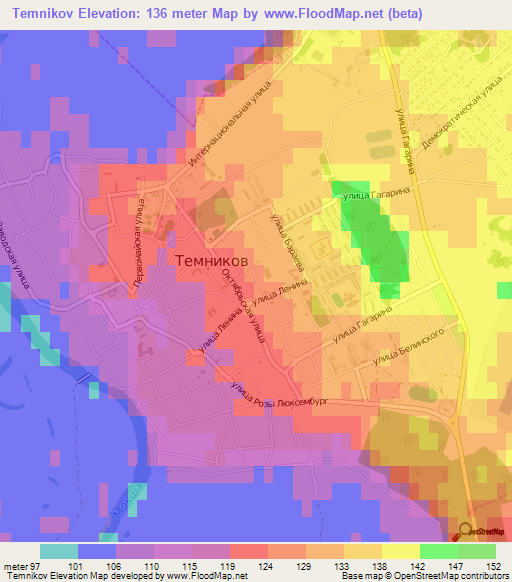 Temnikov,Russia Elevation Map