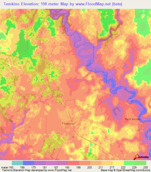 Temkino,Russia Elevation Map