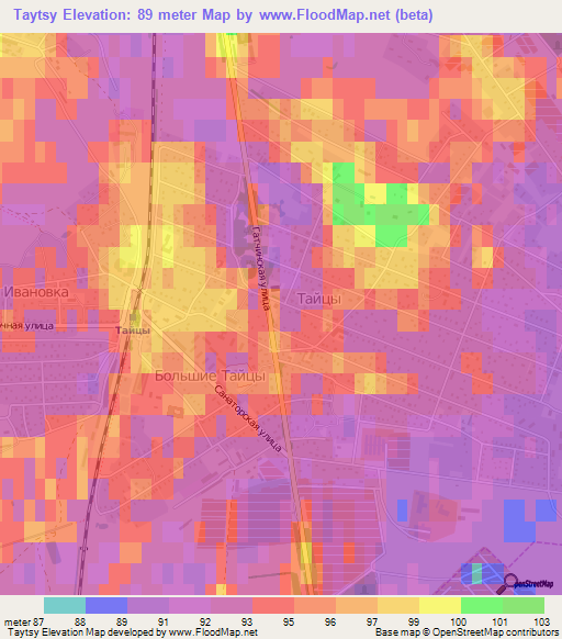 Taytsy,Russia Elevation Map