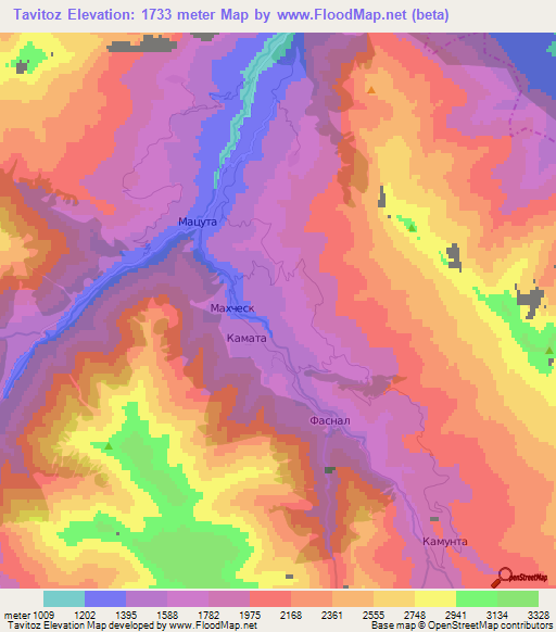 Tavitoz,Russia Elevation Map