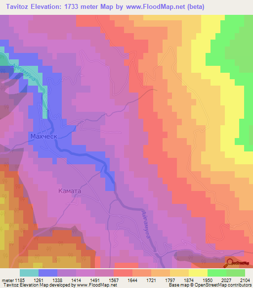 Tavitoz,Russia Elevation Map