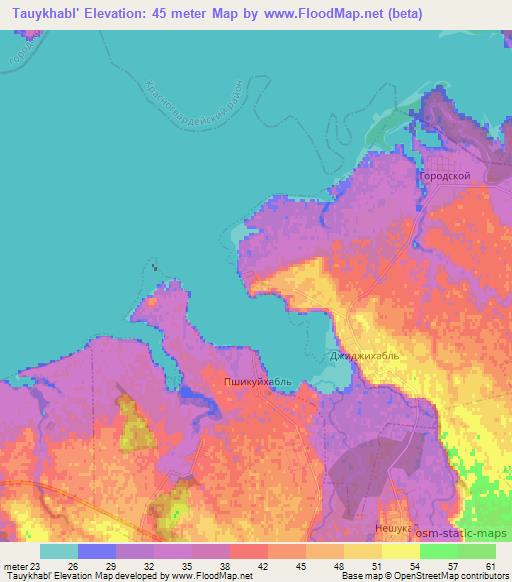 Tauykhabl',Russia Elevation Map