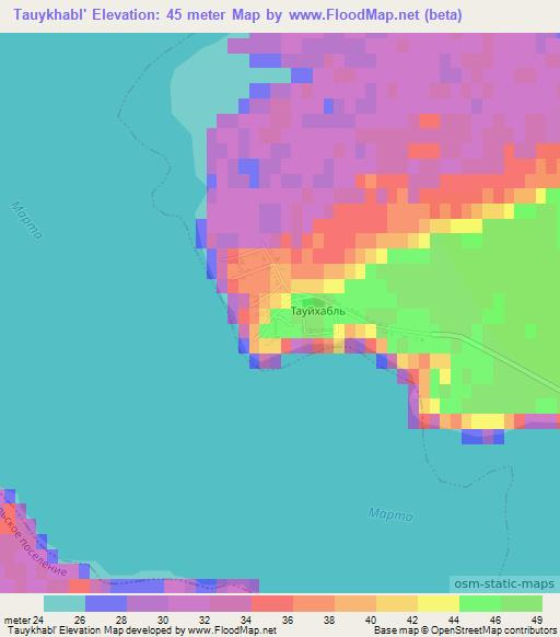 Tauykhabl',Russia Elevation Map