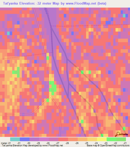 Tat'yanka,Russia Elevation Map