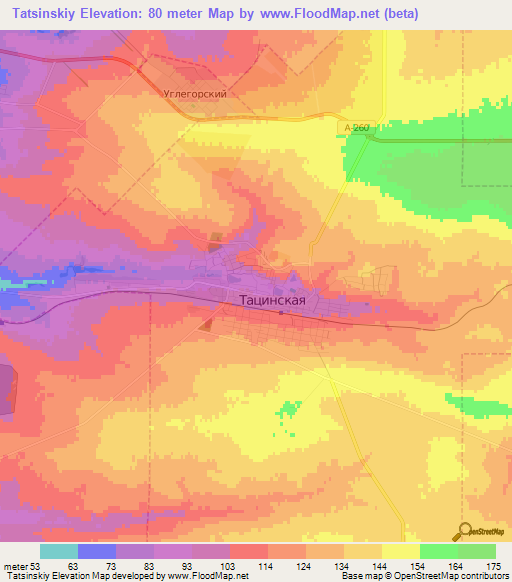 Tatsinskiy,Russia Elevation Map