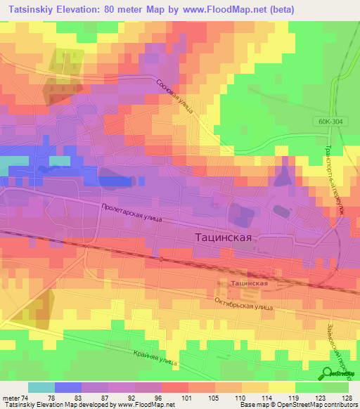 Tatsinskiy,Russia Elevation Map