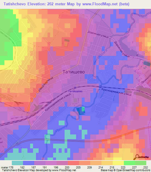 Tatishchevo,Russia Elevation Map