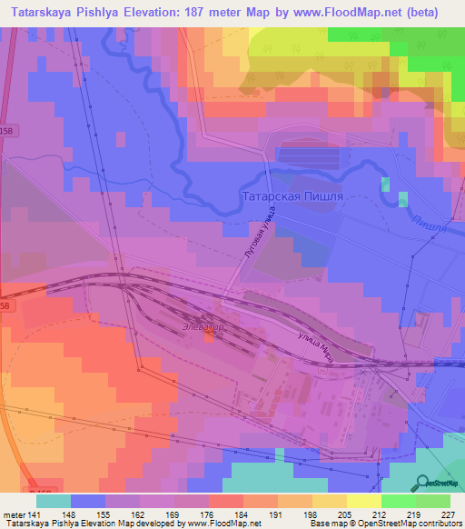 Tatarskaya Pishlya,Russia Elevation Map