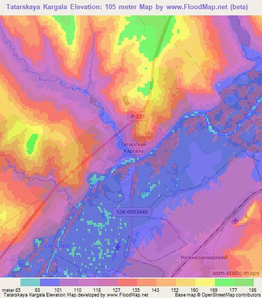 Tatarskaya Kargala,Russia Elevation Map