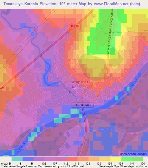 Tatarskaya Kargala,Russia Elevation Map