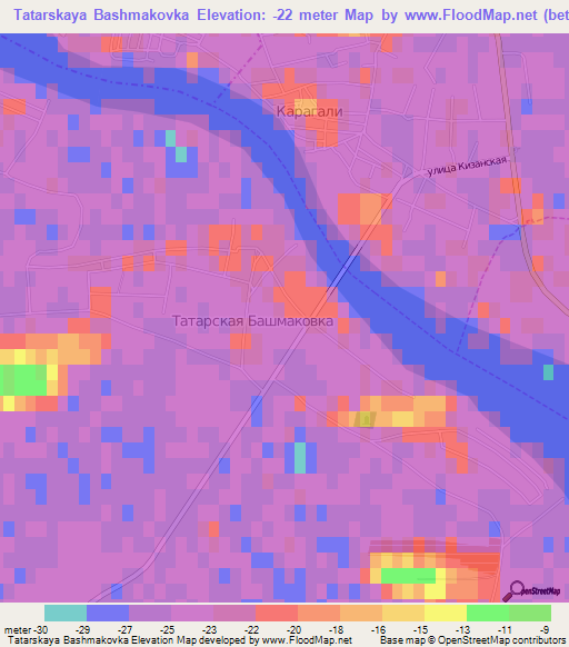 Tatarskaya Bashmakovka,Russia Elevation Map