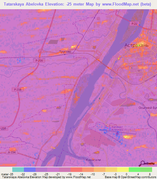 Tatarskaya Abelovka,Russia Elevation Map