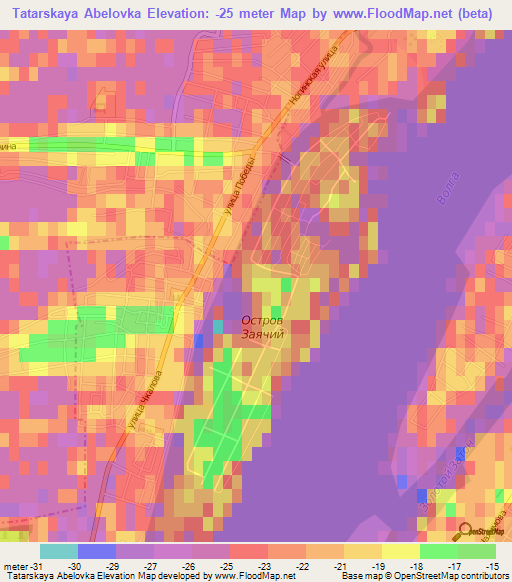 Tatarskaya Abelovka,Russia Elevation Map