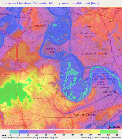 Tatarovo,Russia Elevation Map