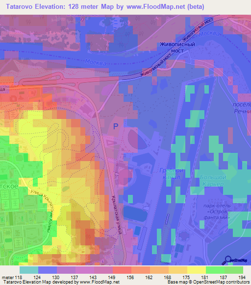 Tatarovo,Russia Elevation Map