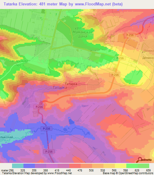 Tatarka,Russia Elevation Map