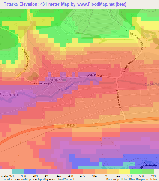 Tatarka,Russia Elevation Map