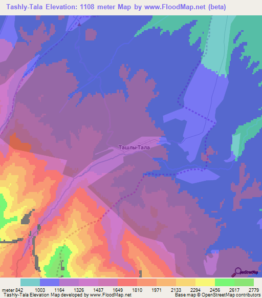 Tashly-Tala,Russia Elevation Map