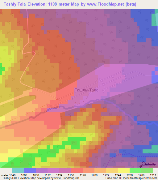 Tashly-Tala,Russia Elevation Map