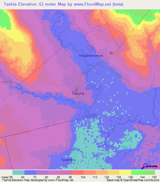 Tashla,Russia Elevation Map