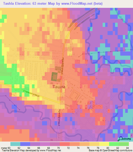 Tashla,Russia Elevation Map